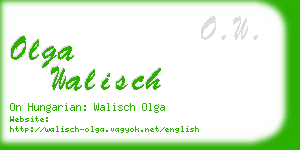 olga walisch business card